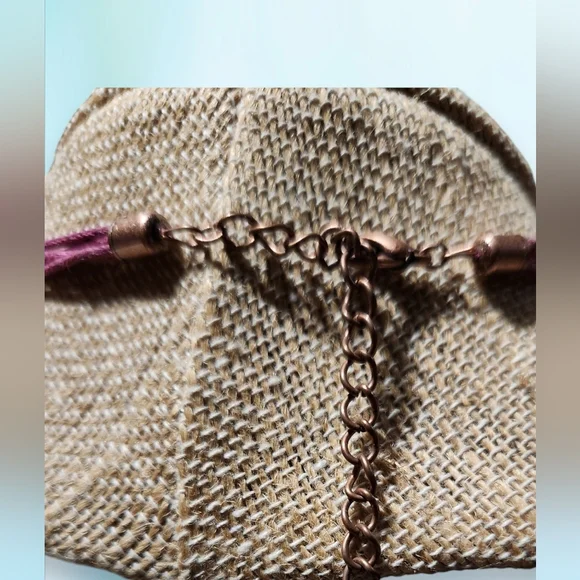 New Purple Flower Shell Necklace Earrings Set - Picture 3 of 3